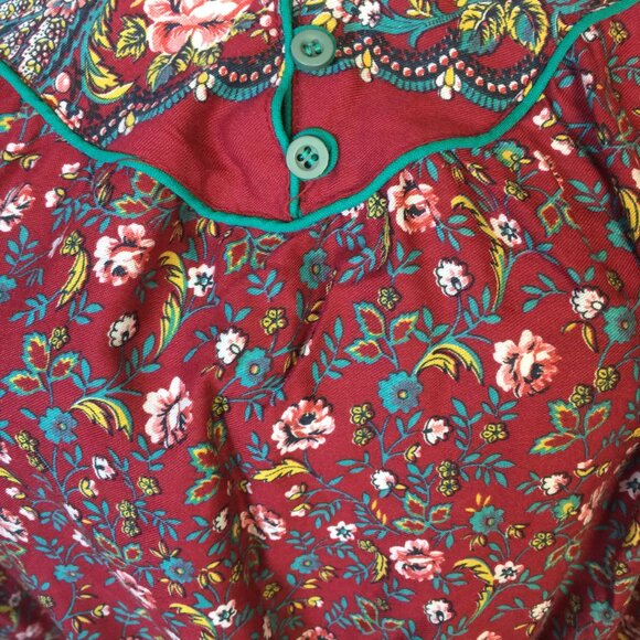Vintage 80s Nordstrom Point of View Dress Sz 5/6 Womans Red Floral Belted Pocket - Picture 13 of 13